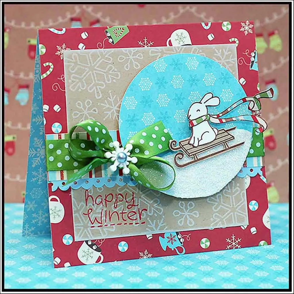 Lawn Fawn Winter Bunny Stempelset Winterhase Schlitten