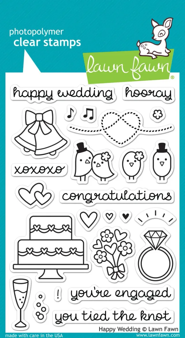Lawn Fawn Happy Wedding LF887 Clear Stamps 25-teilig