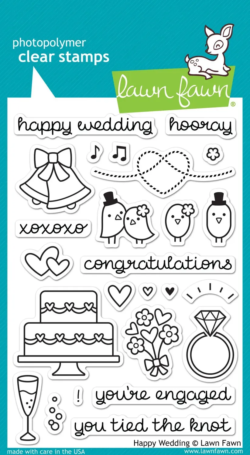 Lawn Fawn Happy Wedding LF887 Clear Stamps 25-teilig