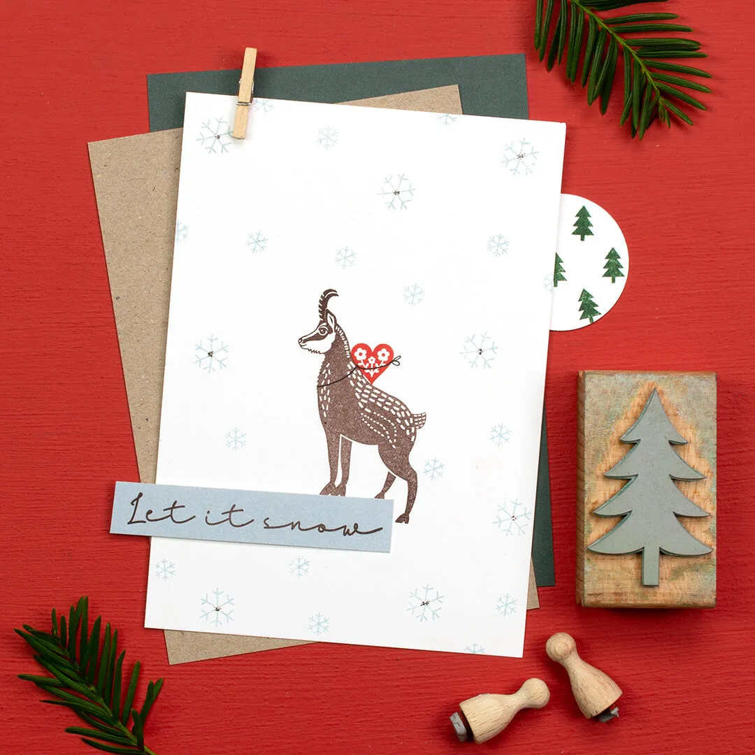 Perlenfischer Let it snow Stempel 79 mm Winter