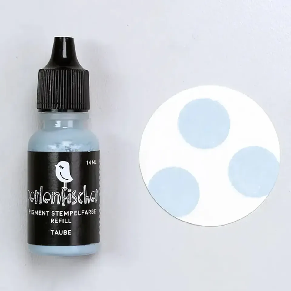 Perlenfischer Pigment Stempelfarbe Refill Taube 14 ml
