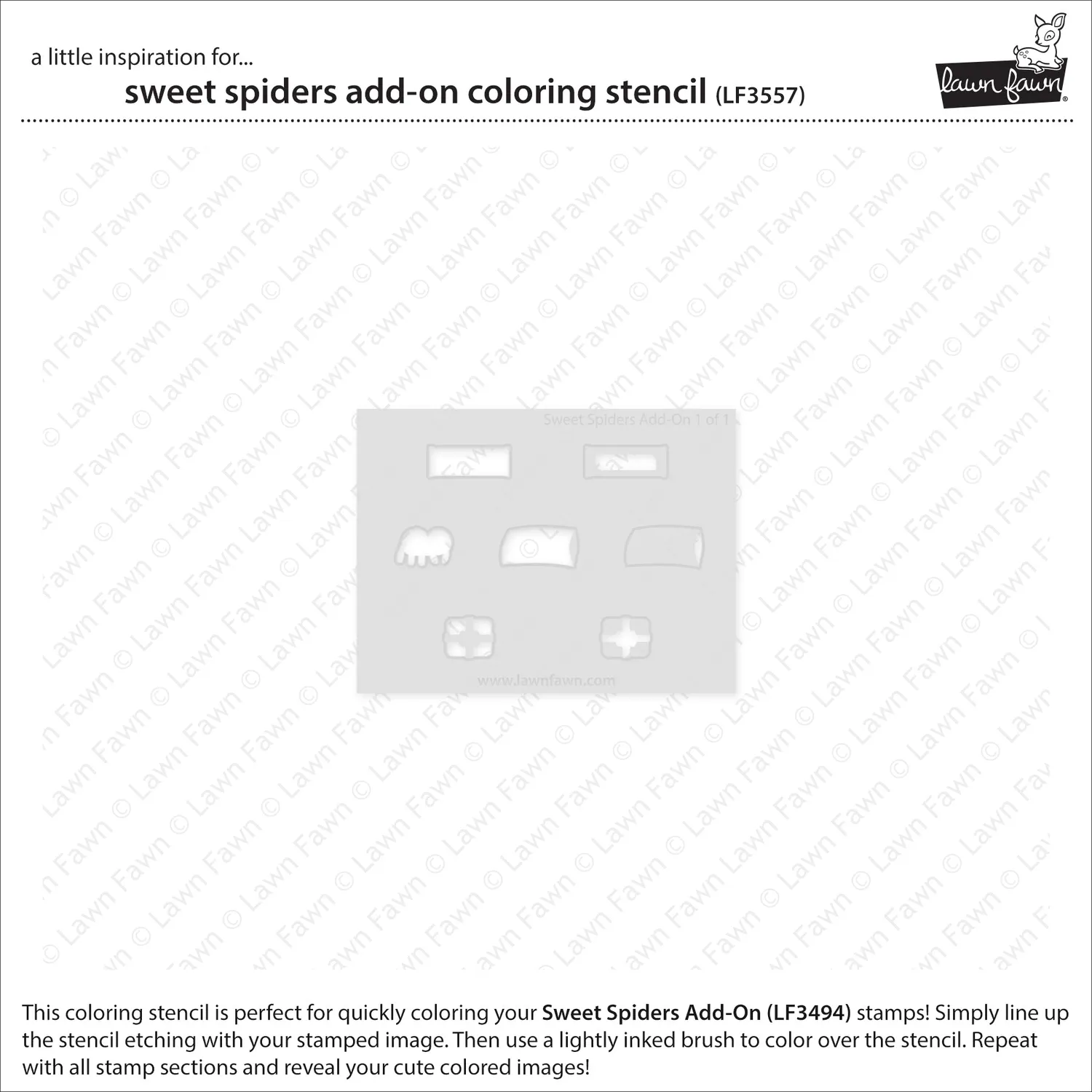 Lawn Fawn Sweet Spiders Add-On Coloring Schablone