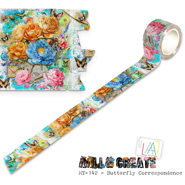 AALL and Create MT-142 Butterfly Washi Tape 25mm x 10m