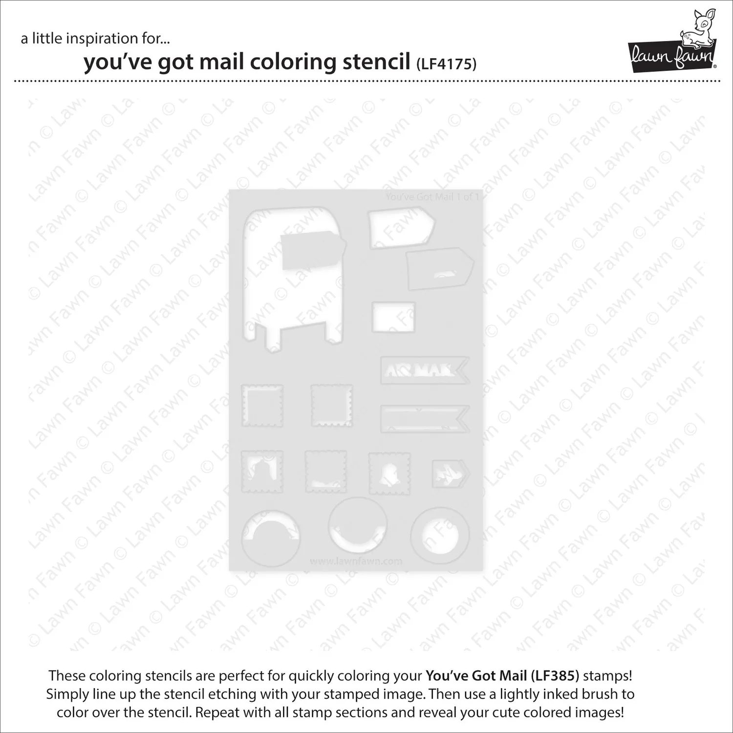 Lawn Fawn Youve Got Mail Coloring Stencil Schablone Post