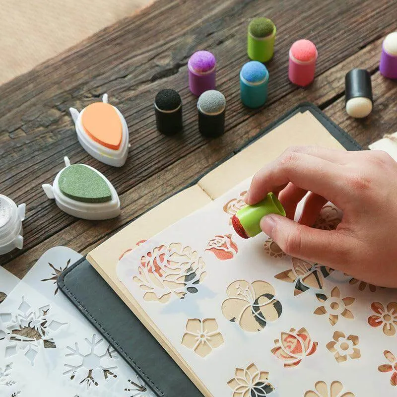 Ieebee DIY Art Creation Set Bastelset Schablone + 5 Fingerlinge