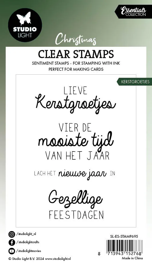 StudioLight Essentials Clear Stamp Kerstgroetjes Weihnachten
