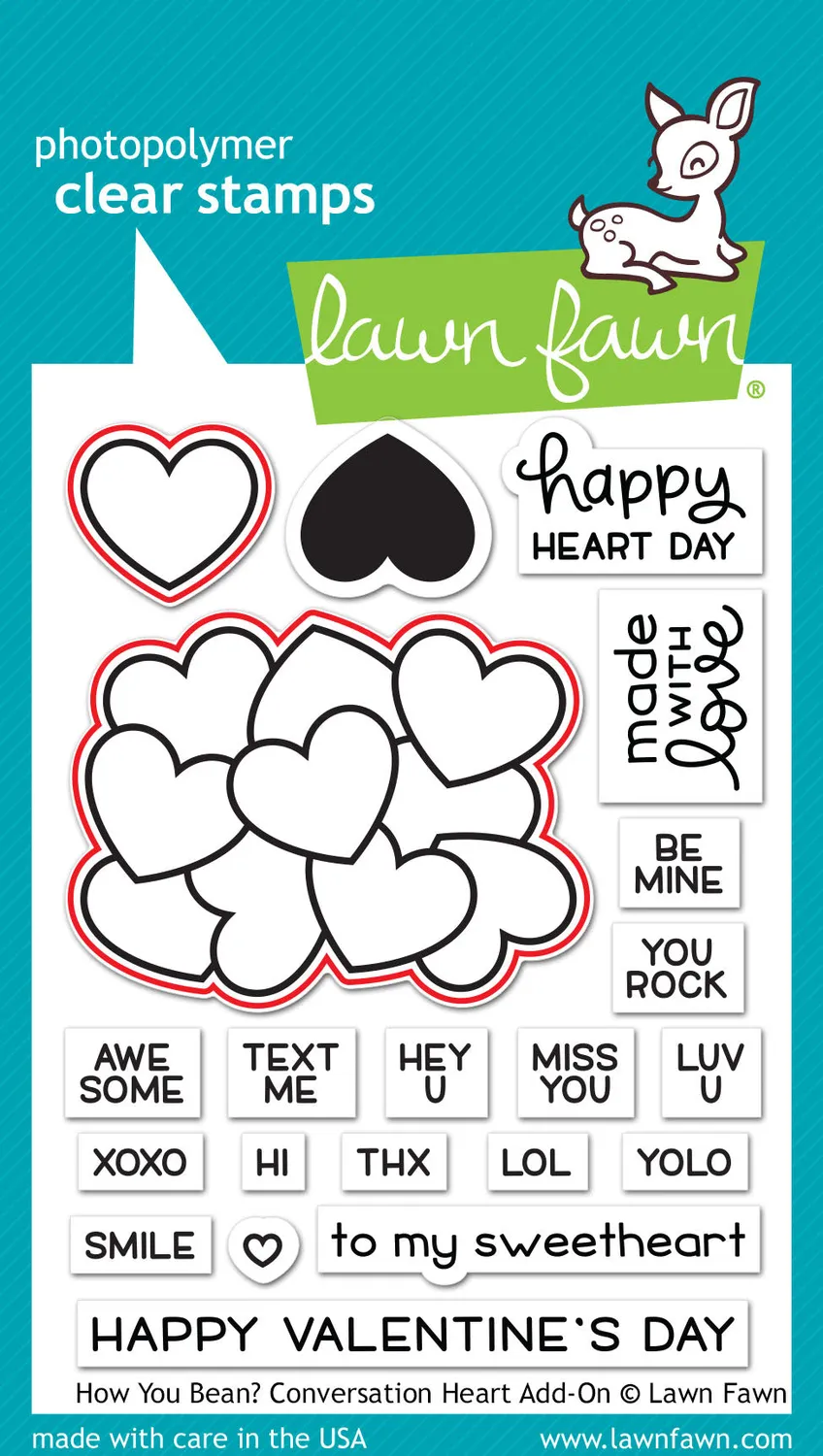 Lawn Fawn How You Bean Conversation Heart Stanzschablone