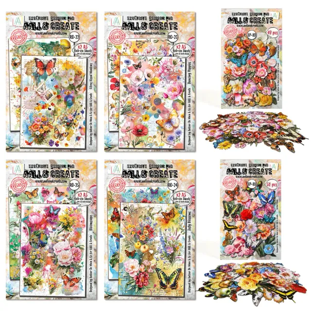 AALL and Create Radiant Florals Rub-On Meadow Bloom Bundle