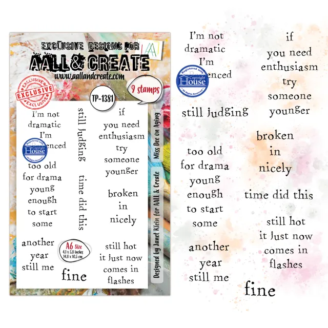 AALL and Create TP-1381 Miss Dee on Aging Stempelset A6