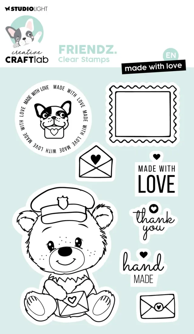 Creative Craftlab Friendz Made with Love Clear Stempel Spruch