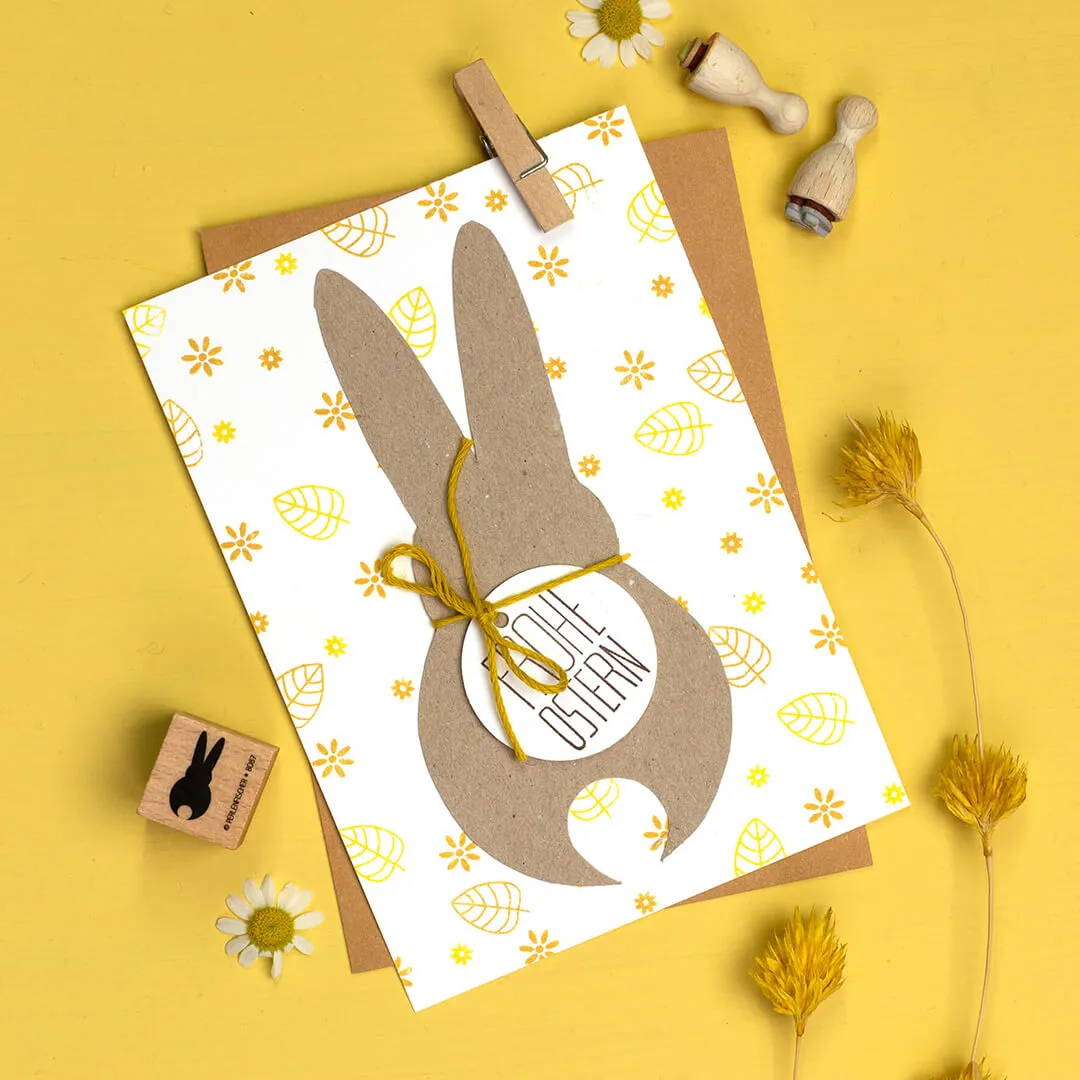 Perlenfischer Frohe Ostern Stempel Text 27 mm