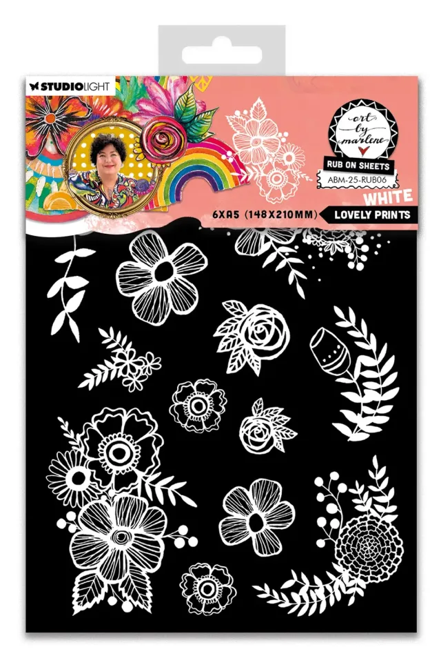 StudioLight Art by Marlene Lovely Prints Rub-Ons Weiß 6 Blatt