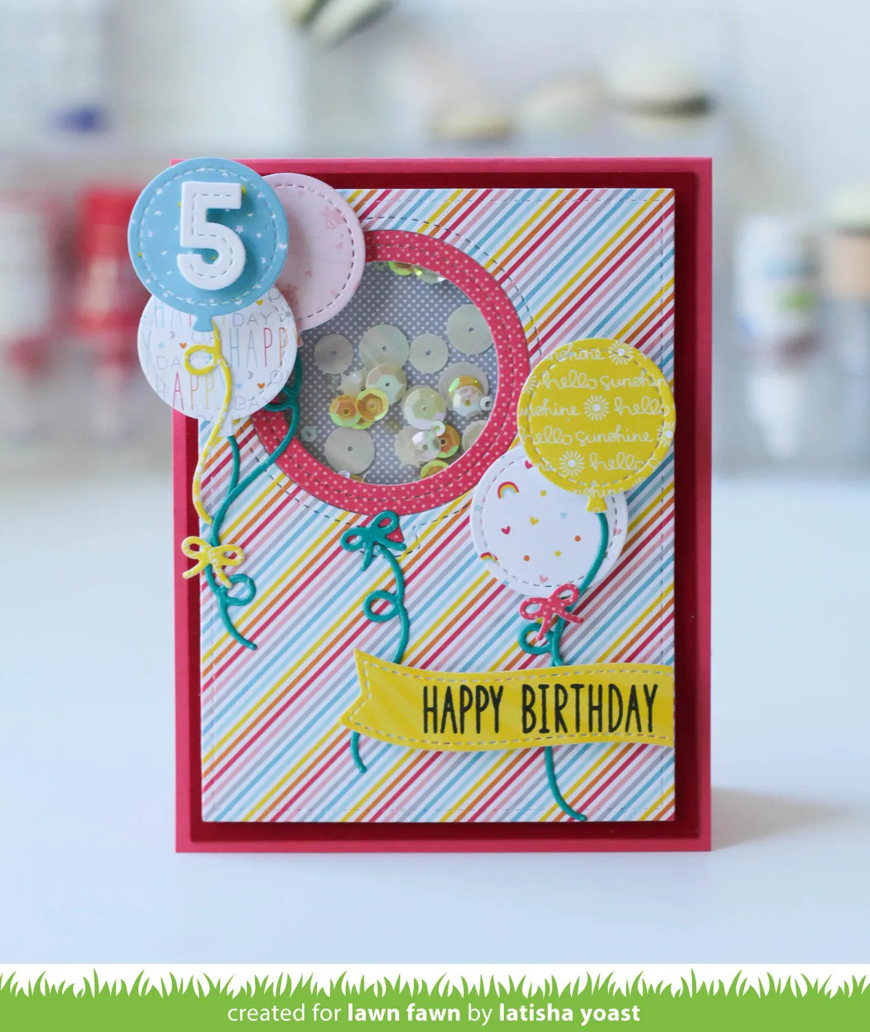 Lawn Fawn Stitched Balloon Frames Stanzen Ballon Shaker