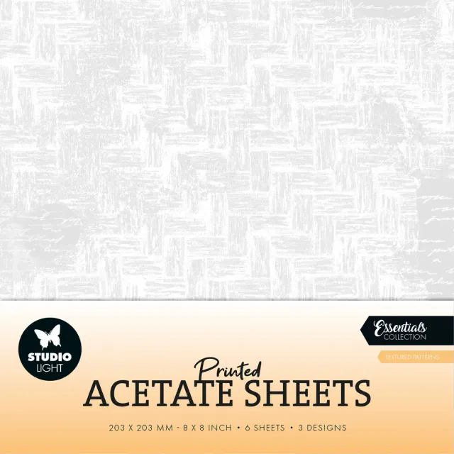 StudioLight Essentials Textured Patterns Acetat Sheets 203mm