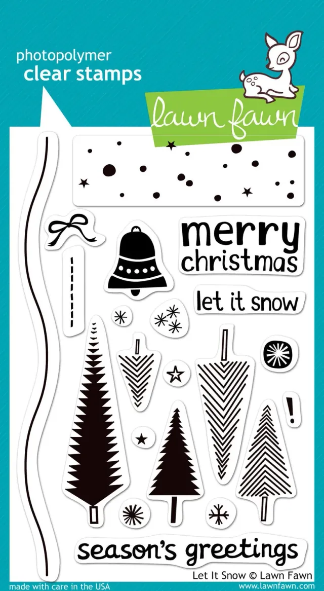 Lawn Fawn Let it Snow Clear Stamps Weihnachten Winterwald