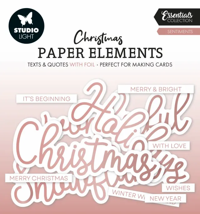 StudioLight Essentials Paper Elements Rosegold Sentiments Sticker
