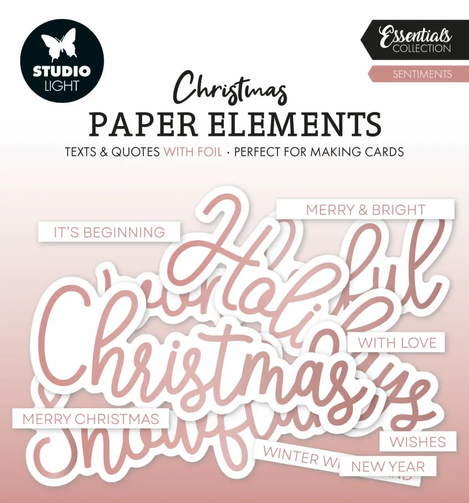 StudioLight Essentials Paper Elements Rosegold Sentiments Sticker