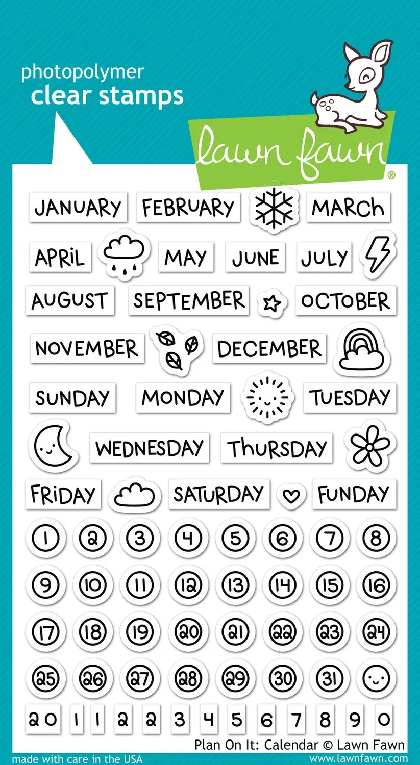 Lawn Fawn Plan On It Calendar Stempelset LF1177 Planner