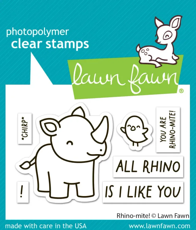 Lawn Fawn Rhino-mite Clear Stamps Nashorn Mini