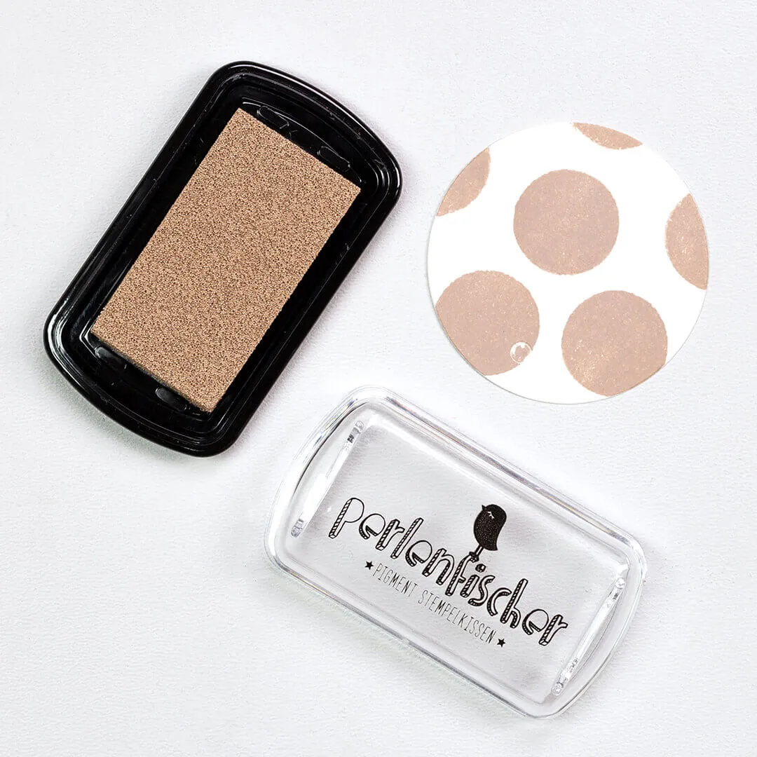 Perlenfischer Beige Mini Stempelkissen Pigment