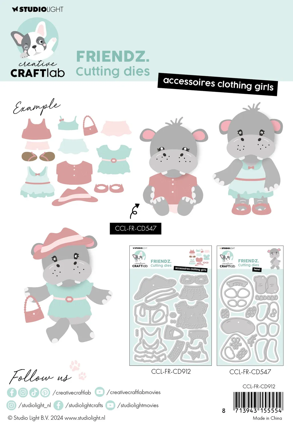 StudioLight Creative Craftlab Friendz Stanzschablone Kleidung