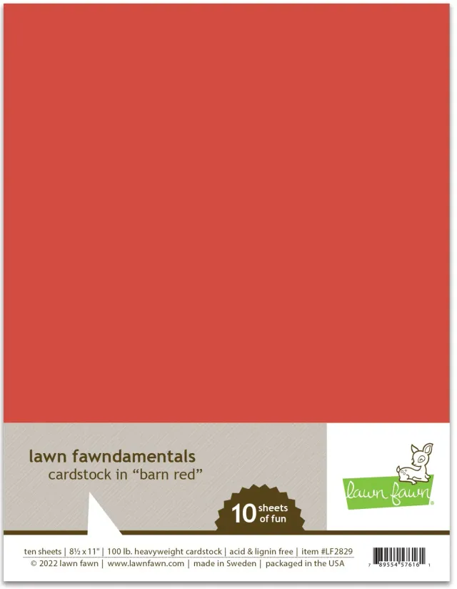 Lawn Fawn Barn Red Cardstock LF2829 10 Blatt