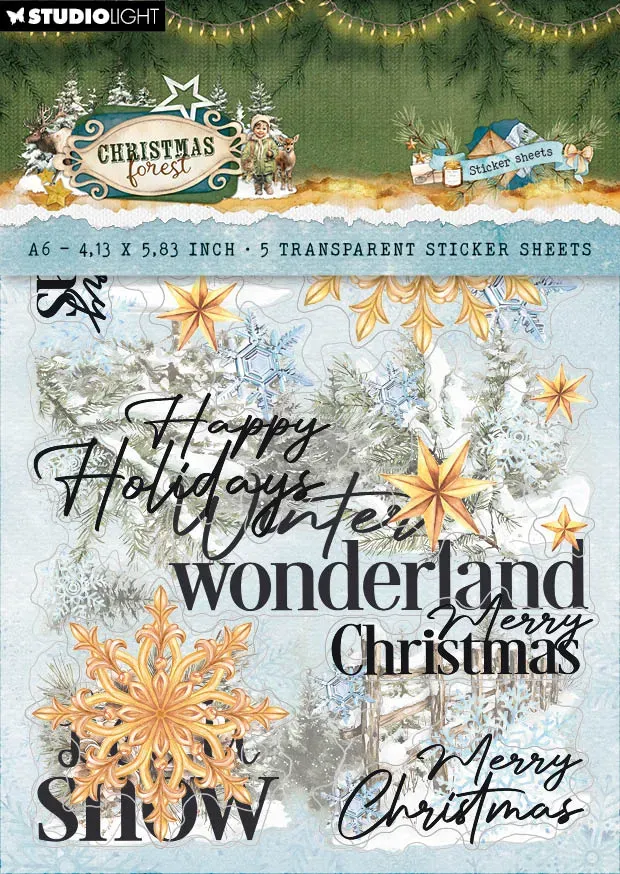 StudioLight Christmas Forest Sticker Elemente Texte Transparent 5 Bogen