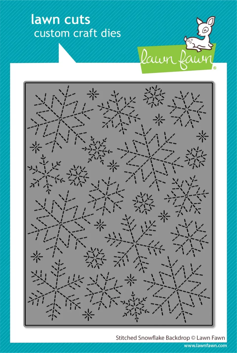 Lawn Fawn Stitched Snowflake Backdrop Stanzen Winter A2