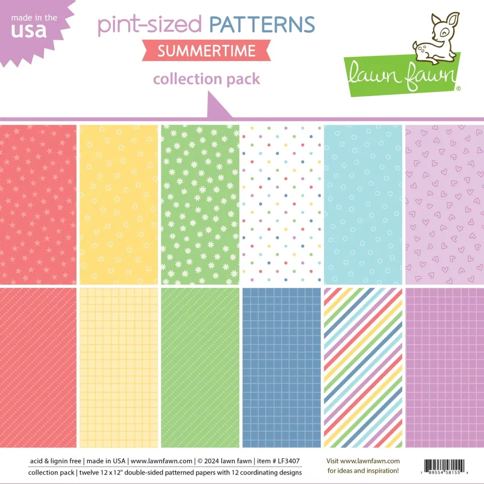 Lawn Fawn Pint-Sized Patterns Summertime Designpapier 12x12