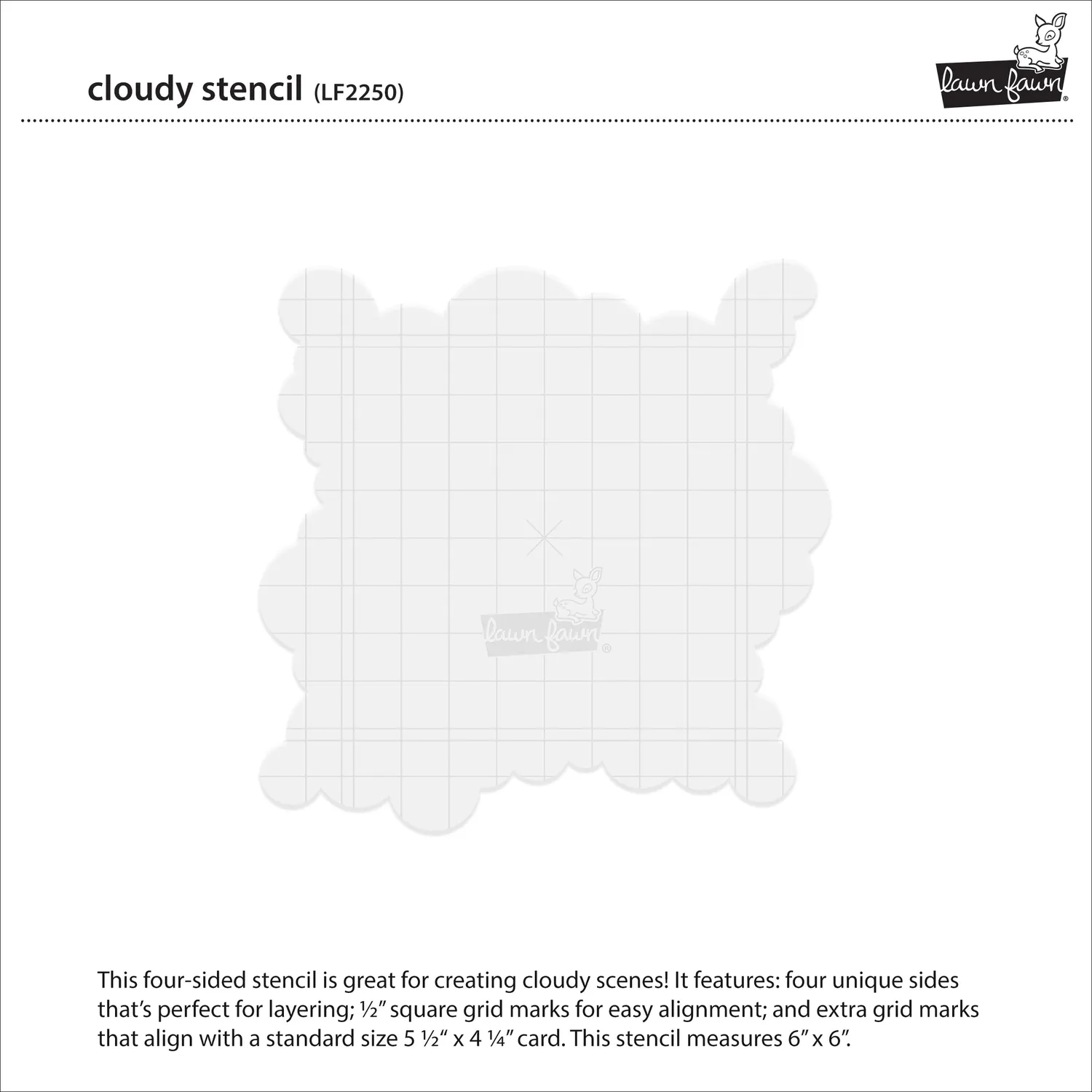 Lawn Fawn Cloudy Schablone 15x15cm Wolken Himmel
