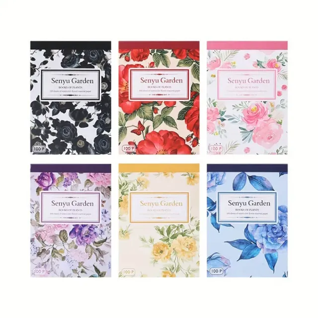 Ieebee Romantic Floral Scrapbookpapier 100-teilig
