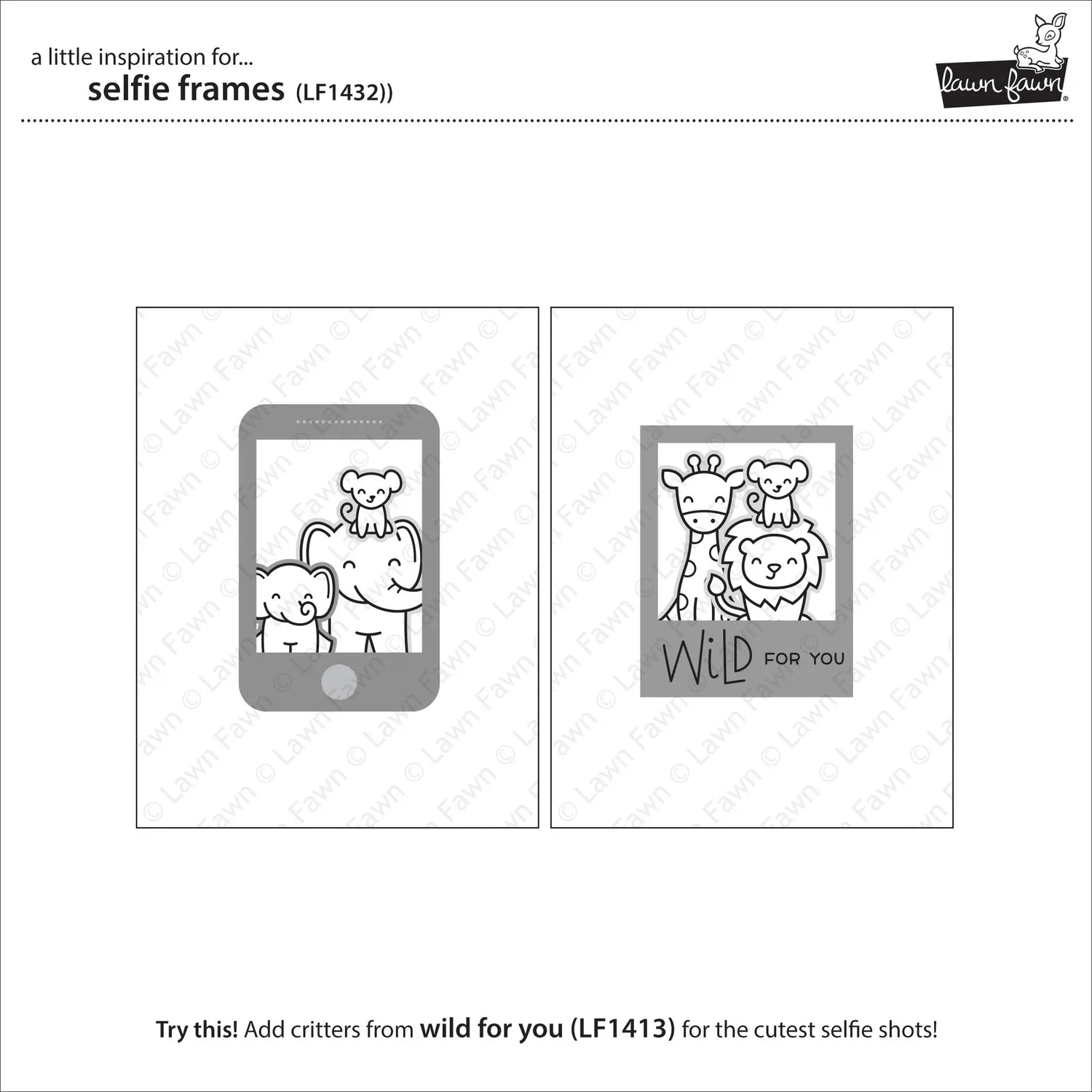 Lawn Fawn Selfie Frames Stanzschablonen Handy Rahmen