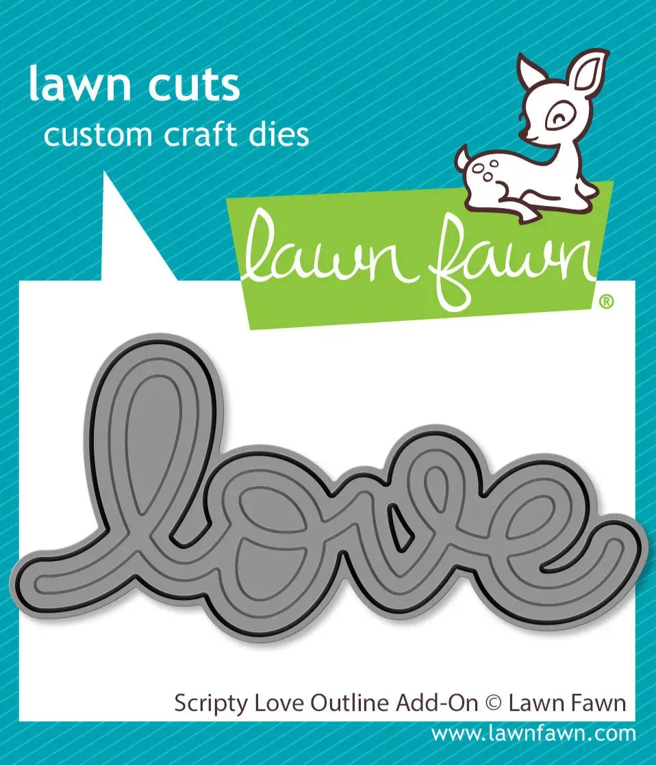 Lawn Fawn Scripty Love LF3615 Stanzschablone Outline
