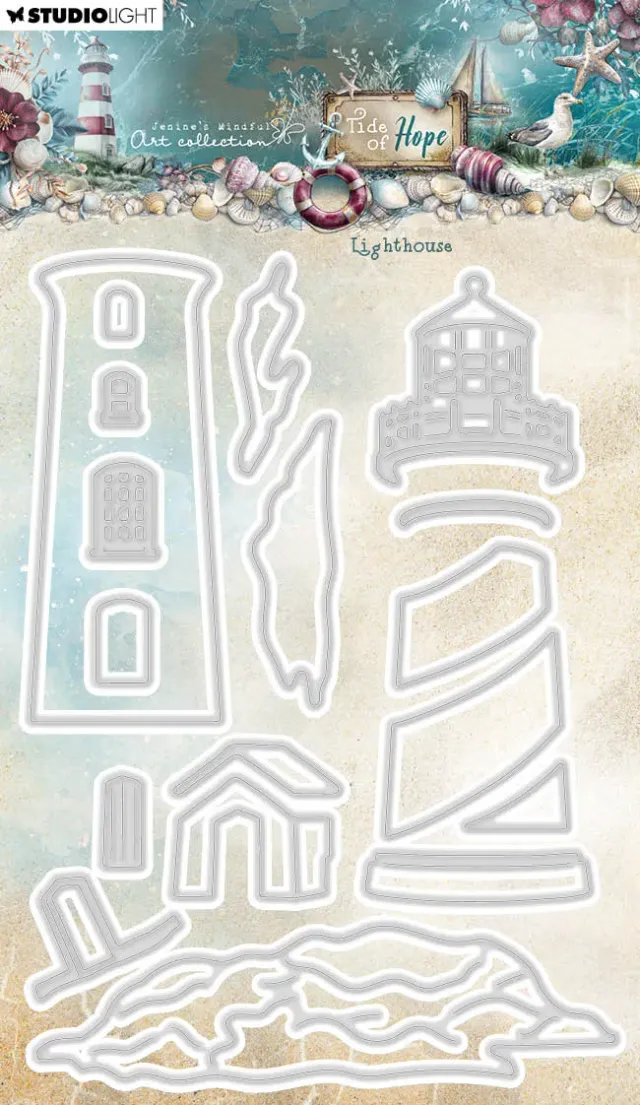 Jenine’s Mindful Art Tide of Hope Stanzschablone Lighthouse