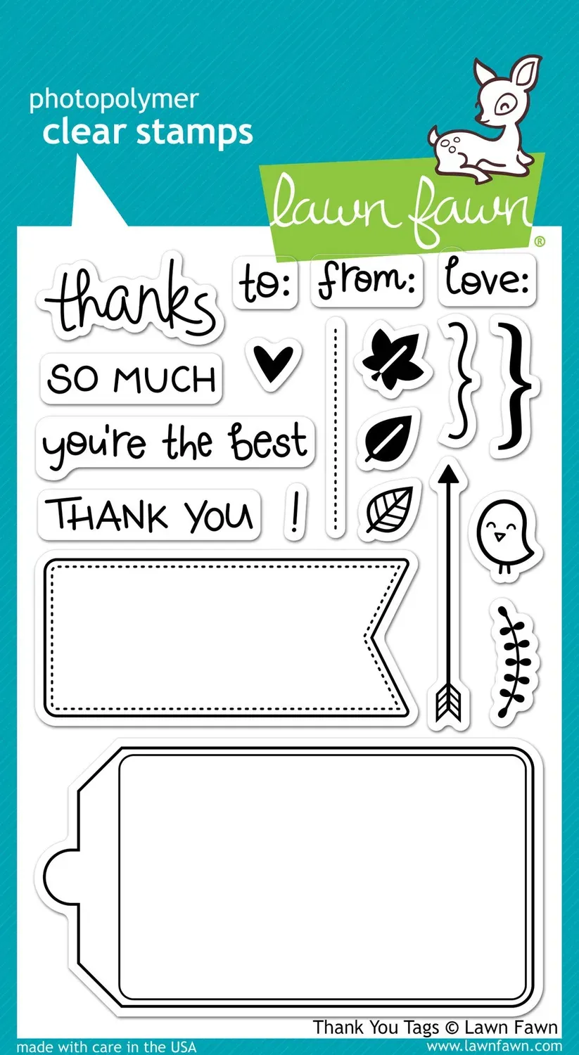 Lawn Fawn Thank You Tags LF731 Stempelset 20-tlg