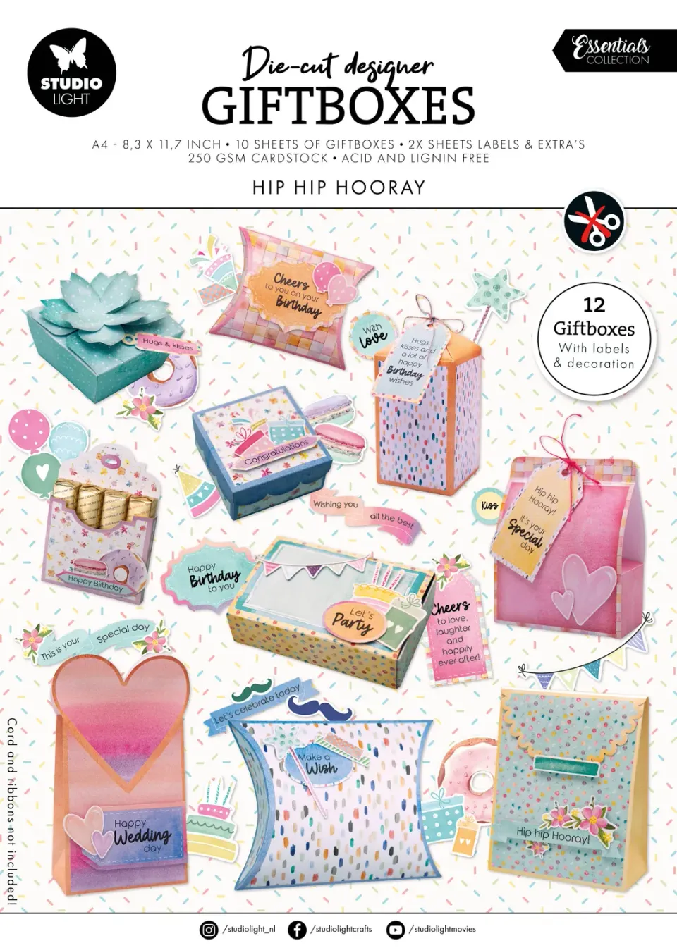 StudioLight Essentials Giftboxes Die-Cut Papier Bunt