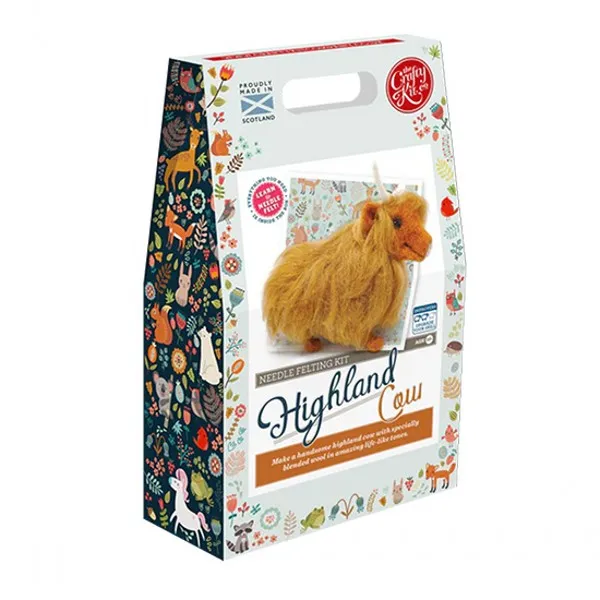 Lavinia-Stamps Highland Cow Nadelfilz-Set Geschenkbox