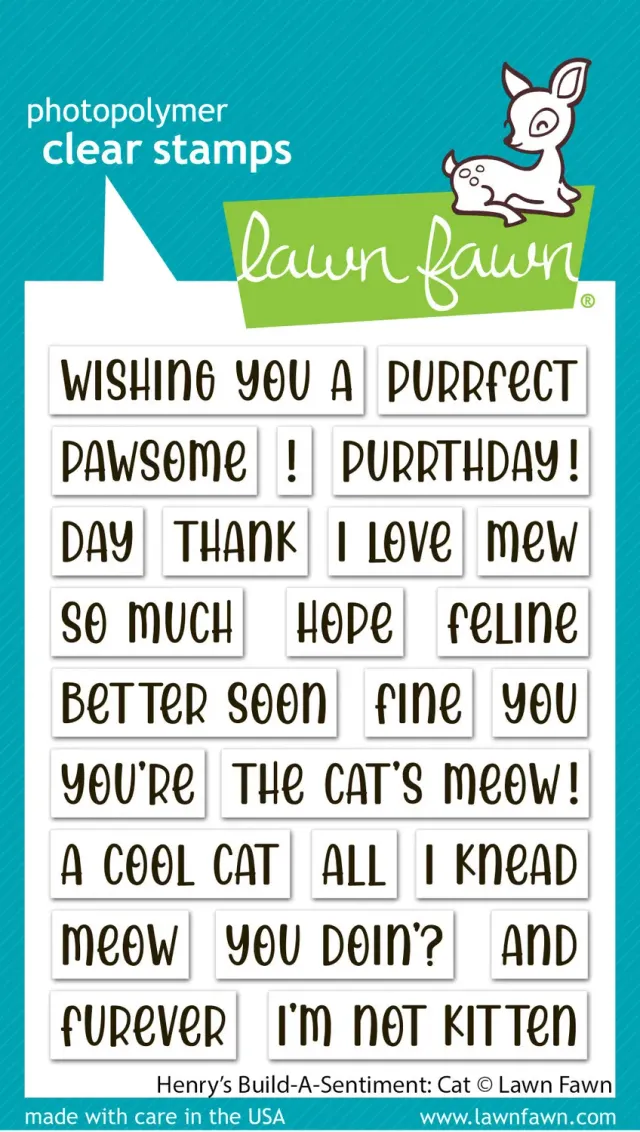 Lawn Fawn Henry's Build-a-Sentiment Cat LF4203 Stempelset
