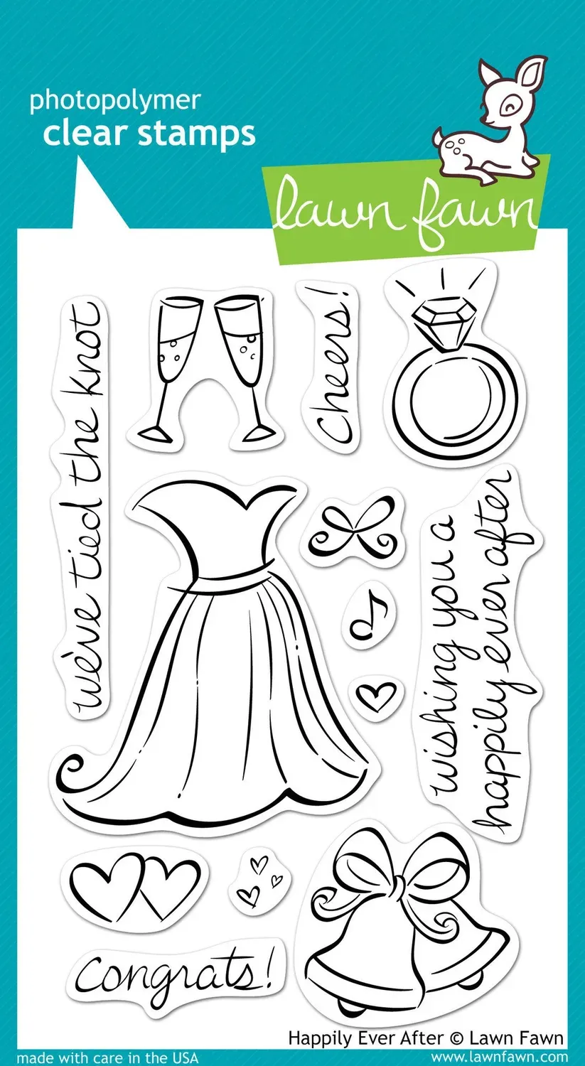 Lawn Fawn Happily Ever After LF336 Stempelset Hochzeit