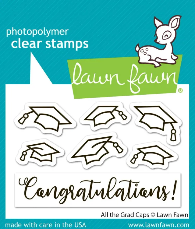 Lawn Fawn All the Grad Caps Clear Stamps Abschluss