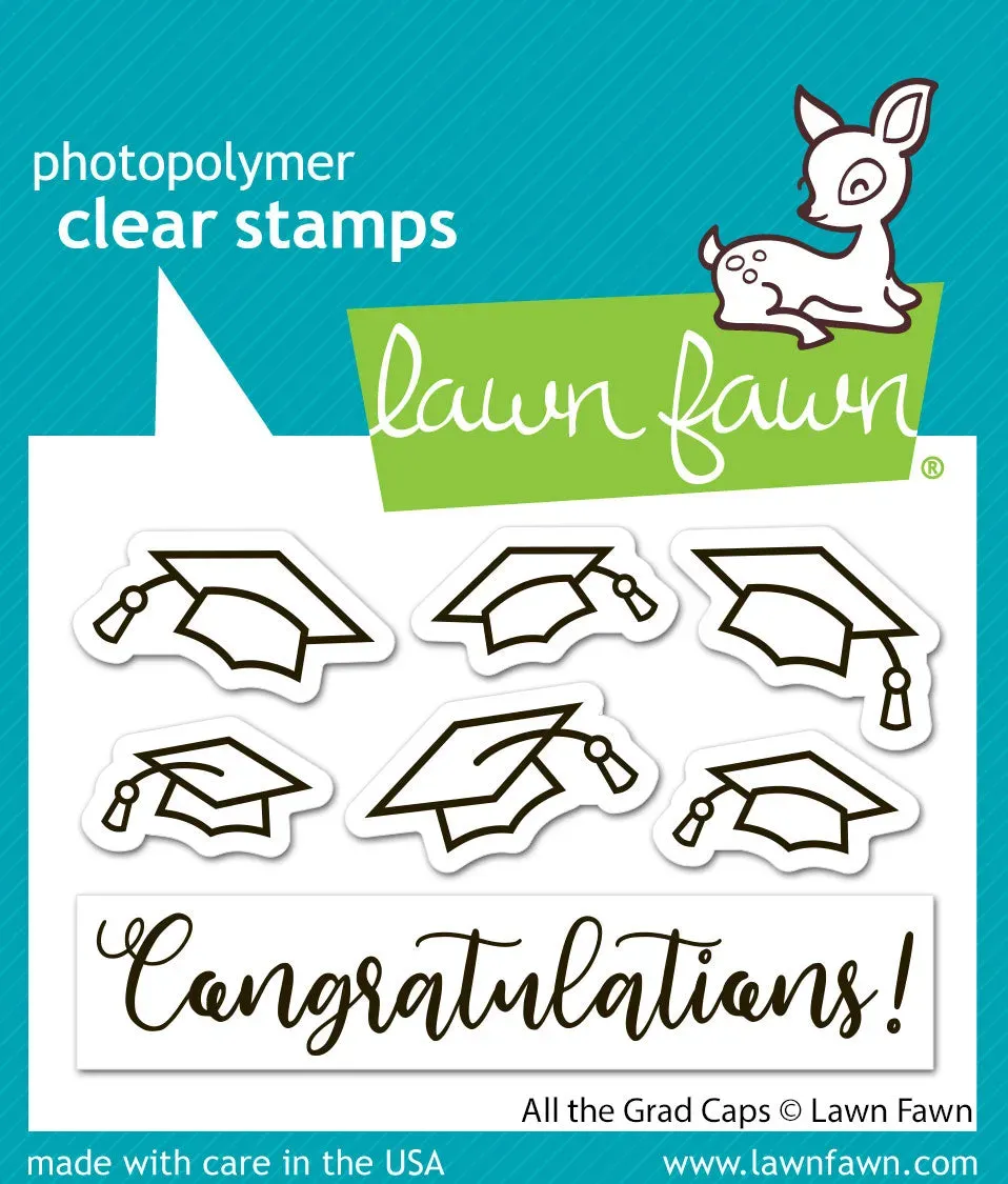Lawn Fawn All the Grad Caps Clear Stamps Abschluss