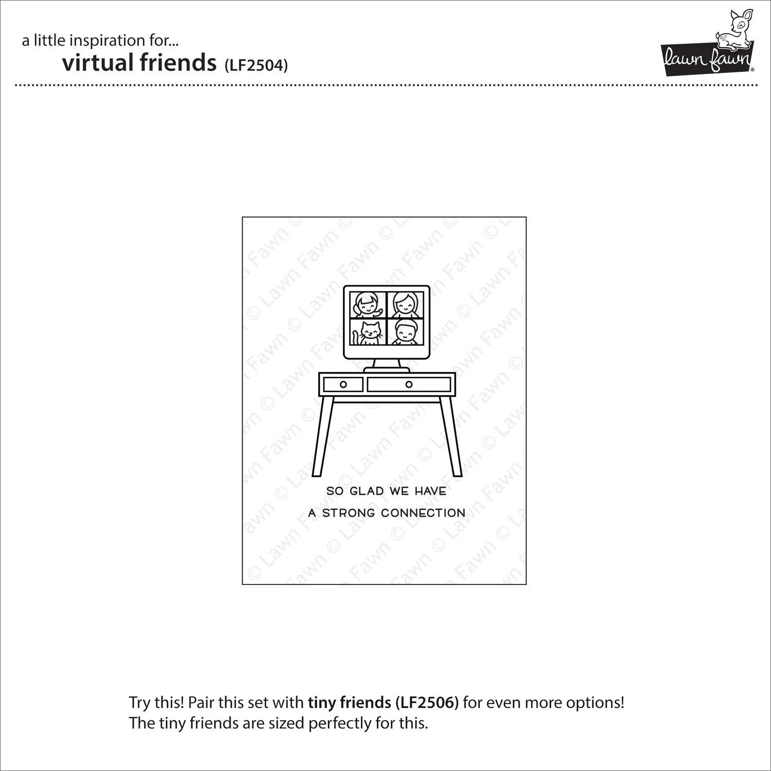 Lawn Fawn Virtual Friends Stempelset Computer