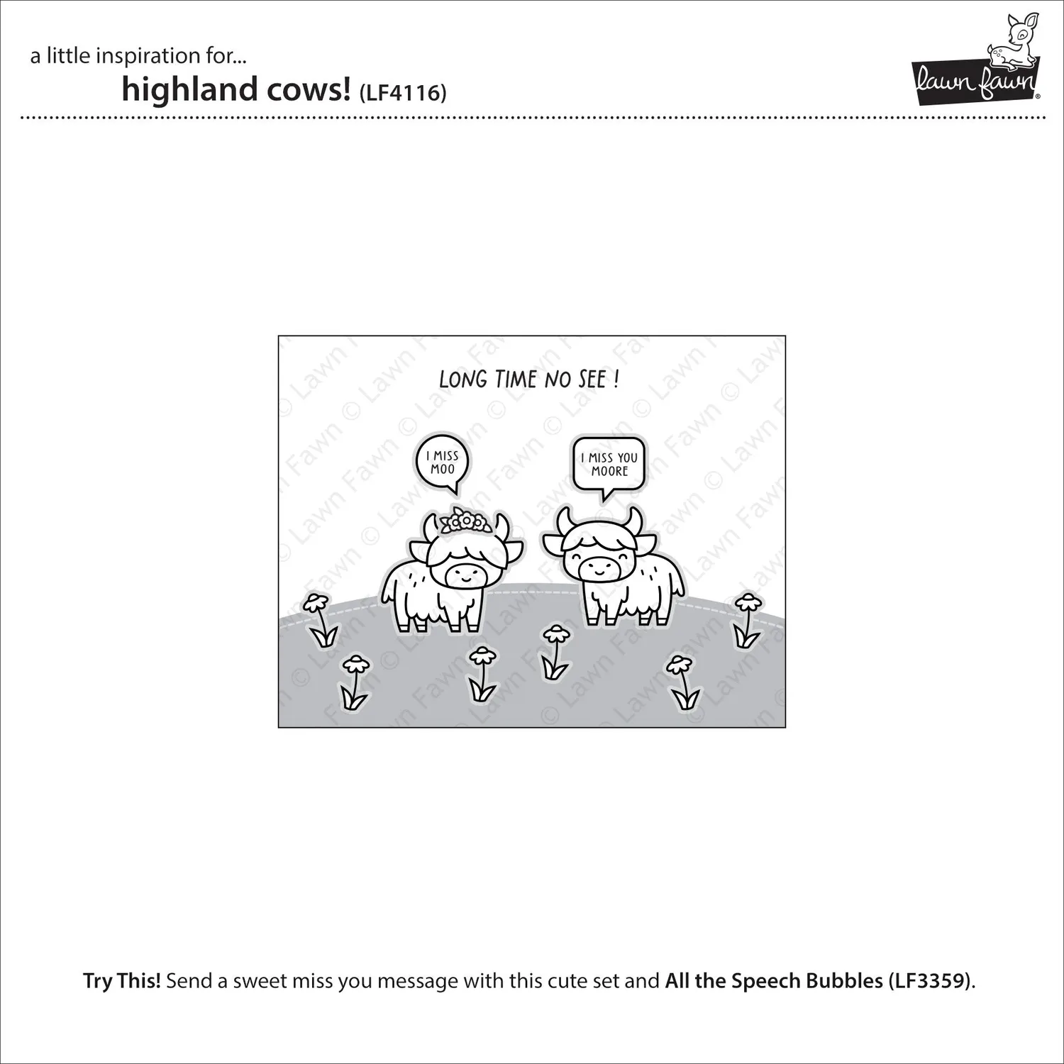 Lawn Fawn LF4116 Highland Cows Clear Stamps Stempelset