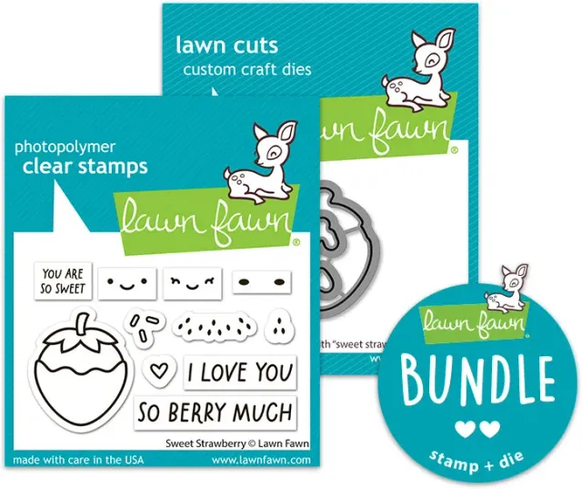 Lawn Fawn Sweet Strawberry Stempel + Stanze Mini Bundle Liebe