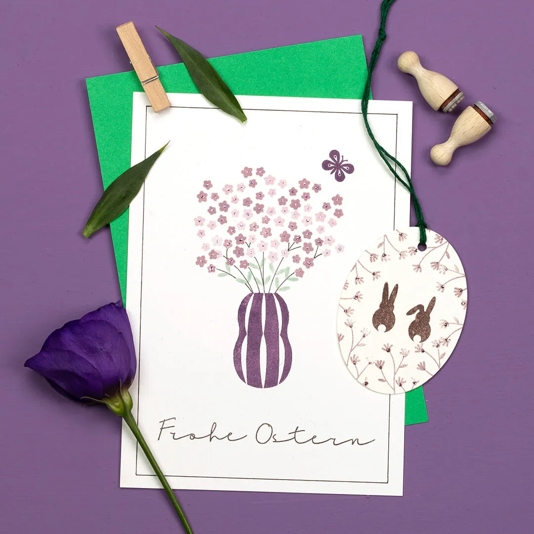 Perlenfischer Frohe Ostern 3 Stempel 9x81 mm