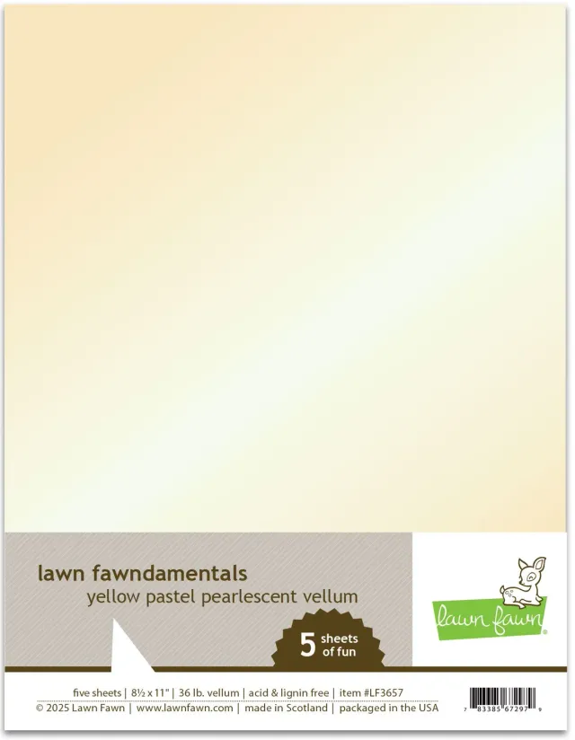 Lawn Fawn Pastell Vellum Gelb Transparentpapier 5 Blatt A4