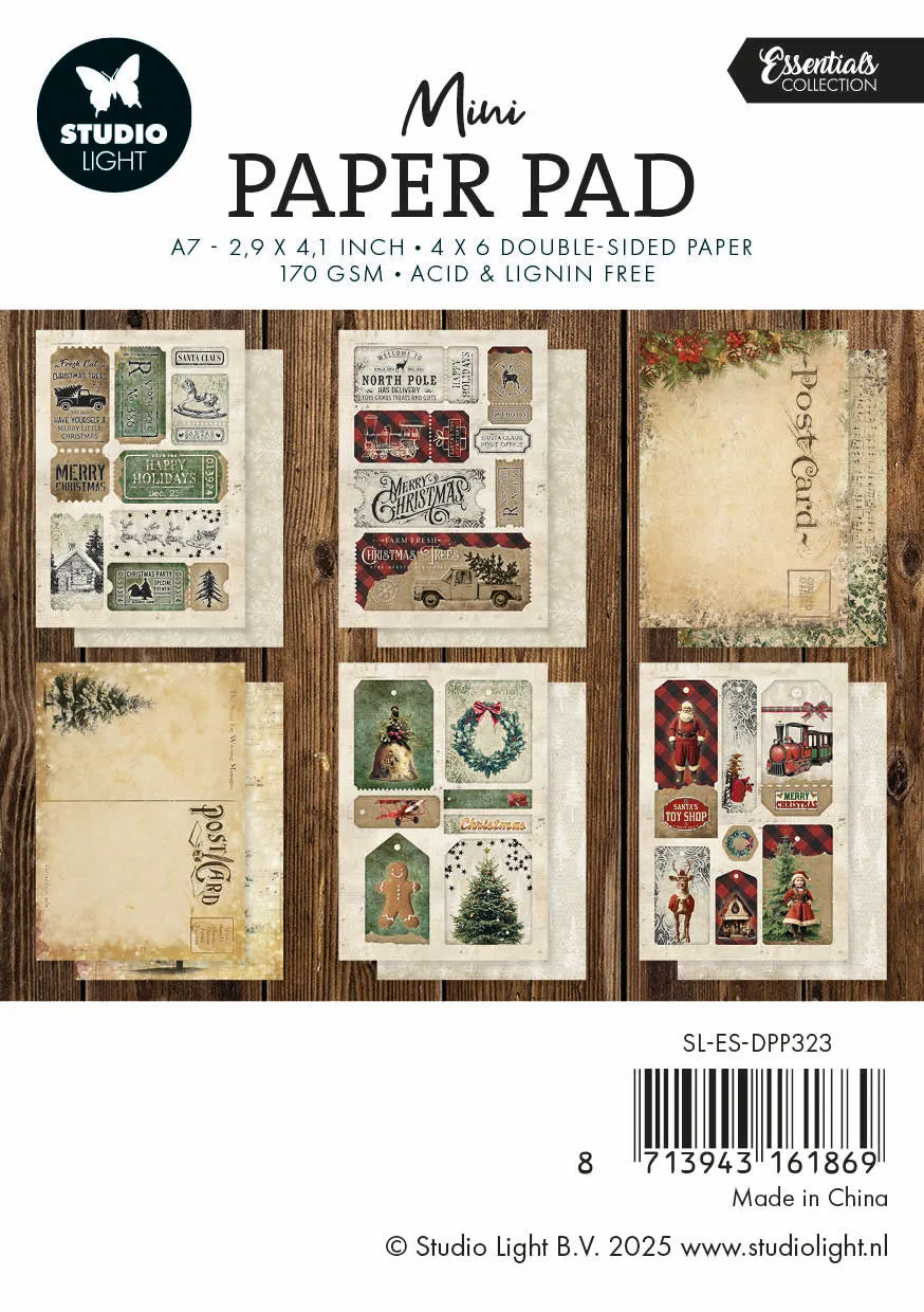 StudioLight Essentials Mini Paper Pad Happy Holidays 24 Blatt
