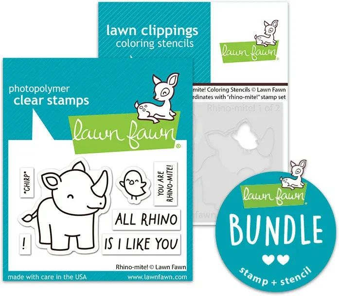 Lawn Fawn Rhino-Mite Stempel + Schablonen Bundle LF3593