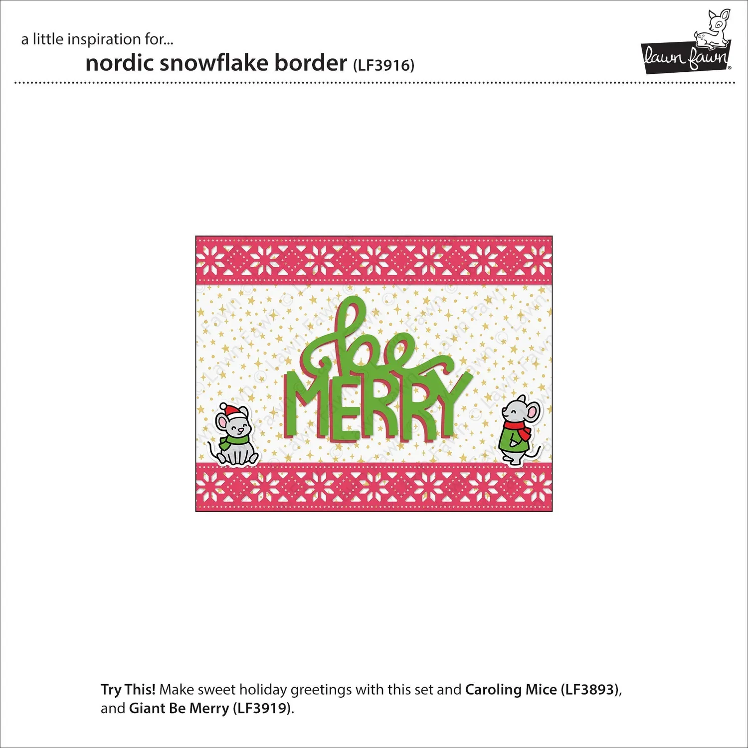 Lawn Fawn Nordic Snowflake Border Stanzschablone 15cm