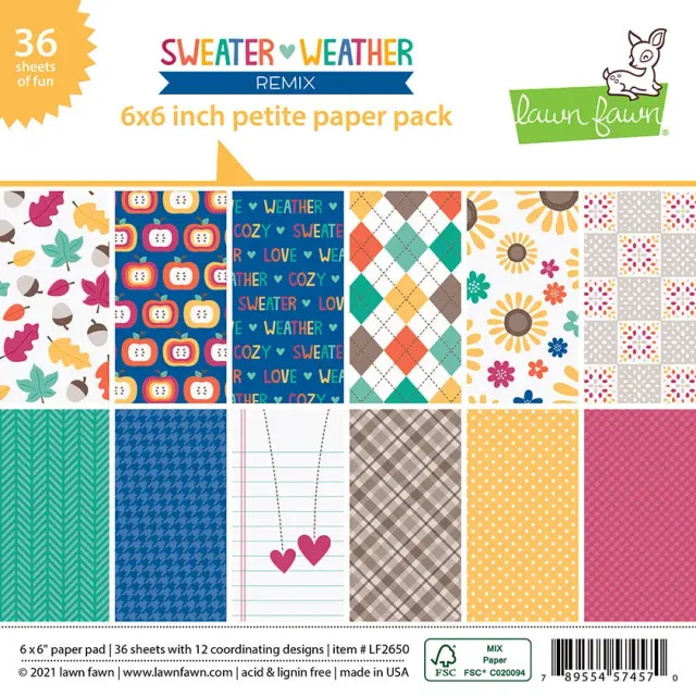 Lawn Fawn Sweater Weather LF2650 Papierblock 6x6 Herbst